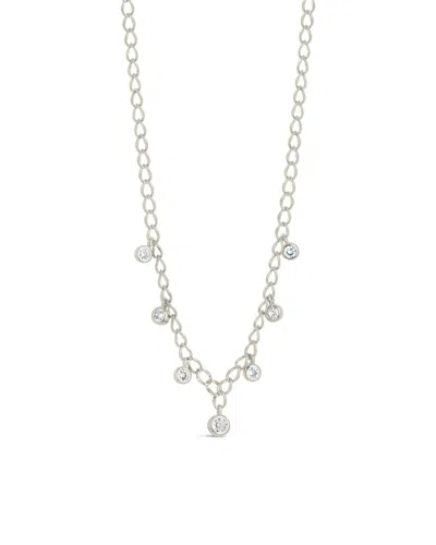 Sterling Forever Sydney Cz Charm Chain Necklace In Silver