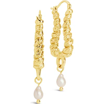 STERLING FOREVER STERLING FOREVER SYLVIE FRESHWATER PEARL HOOP EARRINGS