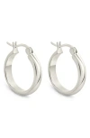 Sterling Forever Tabitha Polished Hoop Earrings In Silver
