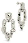 Sterling Forever Tali Molten Metal Chunky Drop Earrings In Metallic