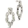 Sterling Forever Tali Molten Metal Chunky Drop Earrings In Silver