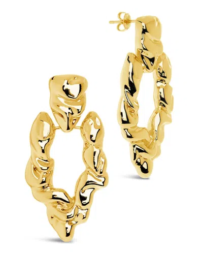 Sterling Forever Tali Molten Metal Chunky Drop Earrings In Gold