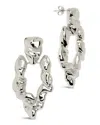 Sterling Forever Tali Molten Metal Chunky Drop Earrings In Silver
