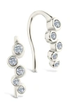 Sterling Forever Talia Bezel Cubic Zirconia Ear Crawlers In Metallic