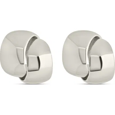 Sterling Forever Tamara Double Row Huggie Hoop Earrings In Gray