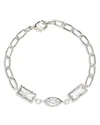 Sterling Forever Tate Cubic Zirconia Chain Bracelet In Metallic