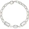 Sterling Forever Tate Cubic Zirconia Chain Bracelet In Metallic