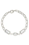 Sterling Forever Tate Cubic Zirconia Chain Bracelet In Metallic