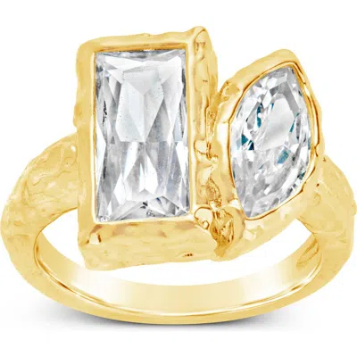 STERLING FOREVER STERLING FOREVER TATE CUBIC ZIRCONIA MOLTEN RING