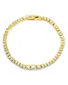 Sterling Forever Tatum Cubic Zirconia Flex Bracelet In Gold