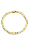 Sterling Forever Tatum Graduated Cubic Zirconia Tennis Bracelet In Gold