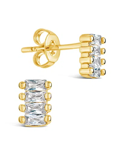 Sterling Forever Taylor Cz Stud Earrings In Gold