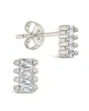Sterling Forever Taylor Cz Stud Earrings In Silver