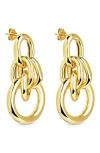 Sterling Forever Tegan Door Knocker Drop Earrings In Gold