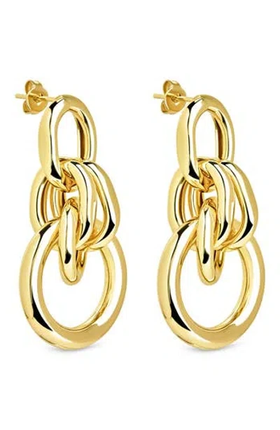 Sterling Forever Tegan Door Knocker Drop Earrings In Gold