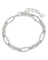 Sterling Forever Tegan Oval Link Bracelet In Silver