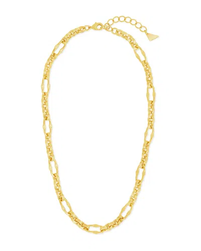 STERLING FOREVER TEGAN TEXTURED LONG LINK NECKLACE