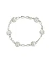 Sterling Forever Textured Sphere Chain Bracelet