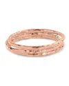 Sterling Forever Textured Triple Band Ring Set In Gold