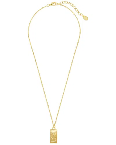 Sterling Forever The Empress Tarot Card Necklace In Gold