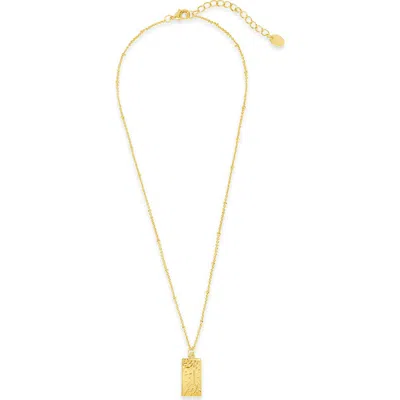 Sterling Forever The Magician Tarot Card Pendant Necklace In Gold