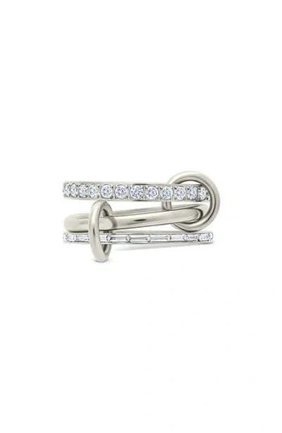 Sterling Forever Thea Cubic Zirconia Linked Ring In Silver