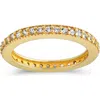 Sterling Forever Thin Cubic Zirconia Band Ring In Gold