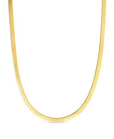 Sterling Forever Thin Herringbone Chain In Gold
