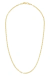 Sterling Forever Thin Paper Clip Chain Necklace In Gold