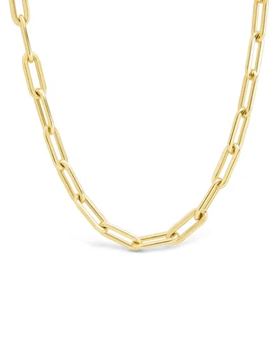 Sterling Forever Thin Paperclip Chain Necklace In Gold