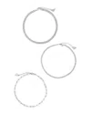 Sterling Forever Three Row Chain Anklet Set In Silver