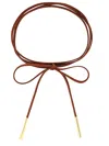 Sterling Forever Tied Up Choker Necklace In Brown In Gold