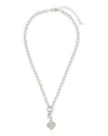 Sterling Forever Jaxie Carabiner Charm Necklace In Silver