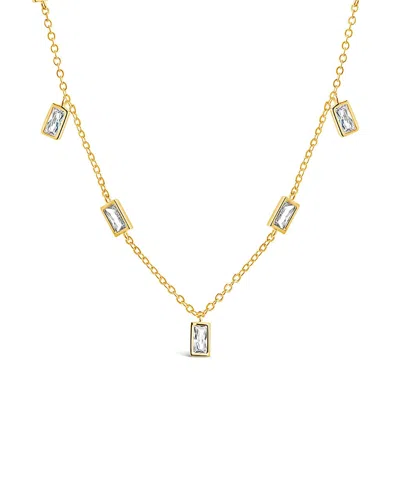 Sterling Forever Tori Stationed Bezel Cz Charm Necklace