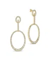 Sterling Forever Tory Oval Drop Earrings In Gold