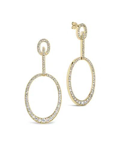 STERLING FOREVER TORY CUBIC ZIRCONIA OVAL DROP EARRINGS