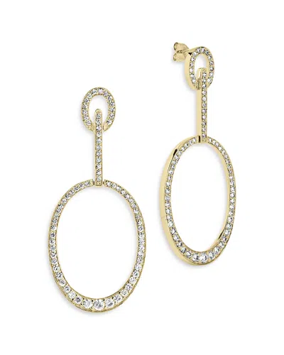 Sterling Forever Tory Oval Drop Earrings In Gold