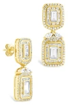Sterling Forever Trina Cubic Zirconia Drop Earrings In Gold