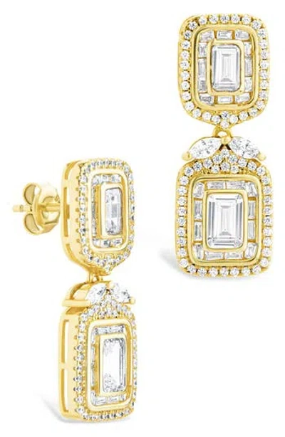 Sterling Forever Trina Cubic Zirconia Drop Earrings In Gold