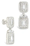 Sterling Forever Trina Cubic Zirconia Drop Earrings In Silver