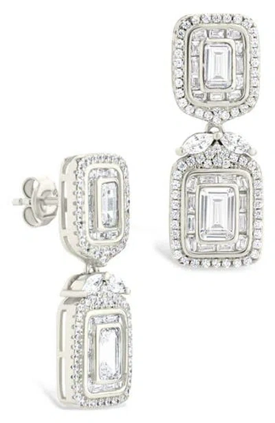 Sterling Forever Trina Cubic Zirconia Drop Earrings In Silver