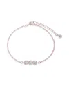 Sterling Forever Triple Bezel Set Cz Bracelet In Multi