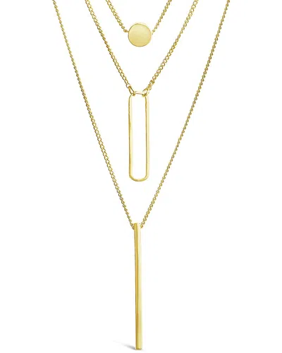 Sterling Forever Triple Layer Pendant Necklace-gold