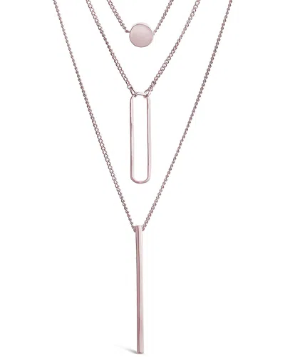 Sterling Forever Triple Layer Pendant Necklace-gold In Multi