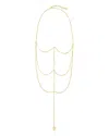 Sterling Forever Triple Layer Triangle Drop Chain Necklace In Gold