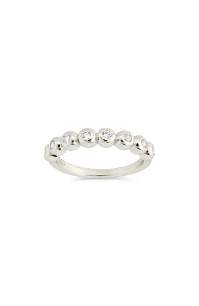 Sterling Forever Trisha Bezel Cubic Zirconia Eternity Band Ring In Silver
