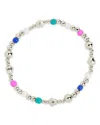 Sterling Forever Gold-tone Or Silver-tone Colored And Cultured Pearl Beaded Truvy Stretch Bracelet