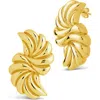 Sterling Forever Twisted Croissant Stud Earrings In Gold