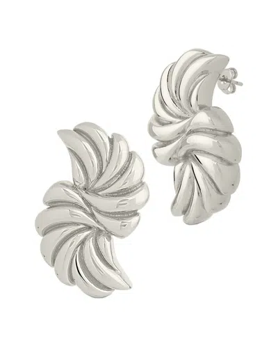 Sterling Forever Twisted Croissant Studs In Metallic
