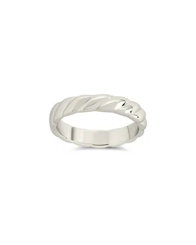 Sterling Forever Twisted Rope Elowyn Ring In Metallic